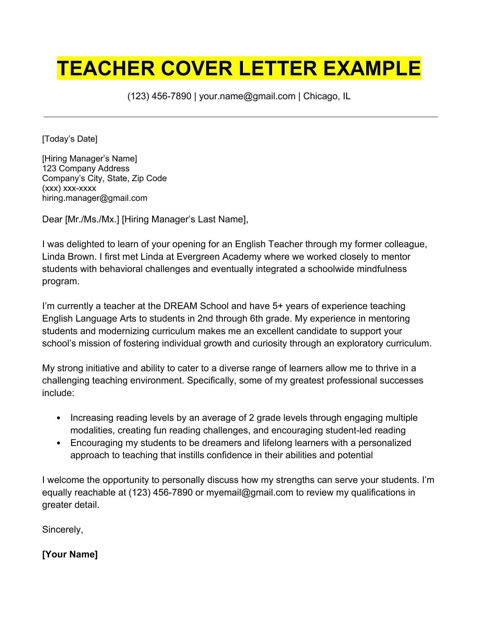 31083 teacher resume components
