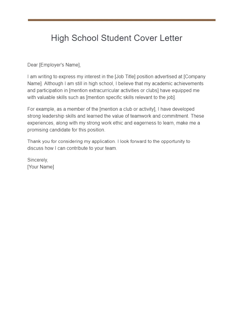 31084 high school resume cover letter header