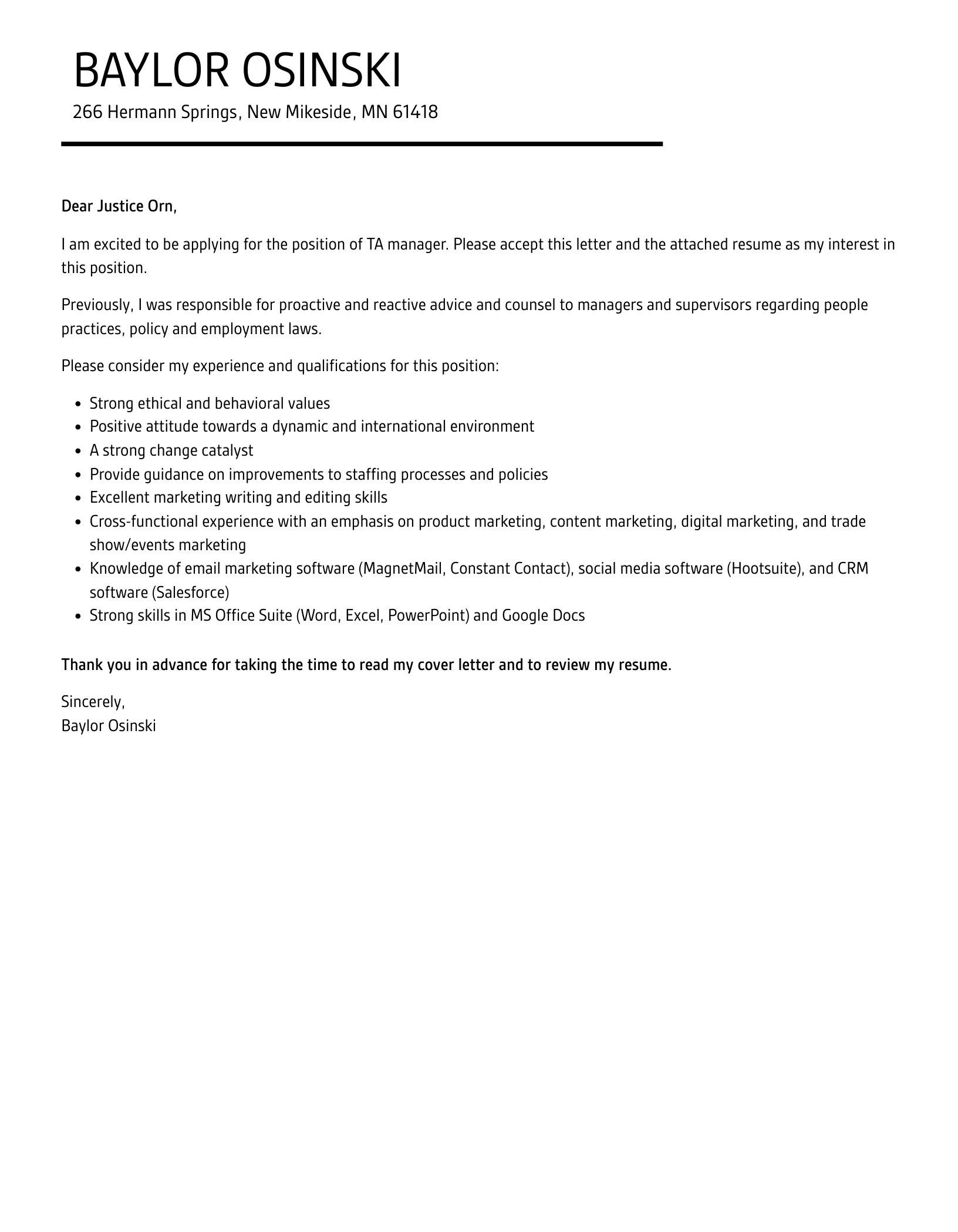 31087 cover letter formatting