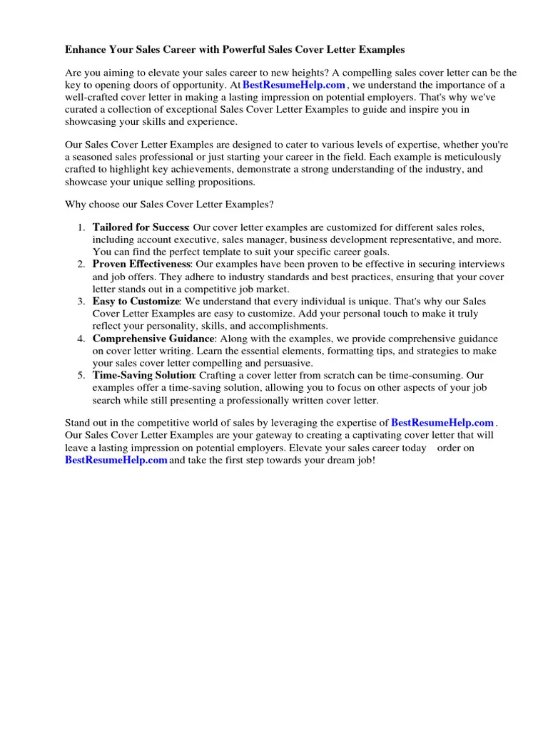 31090 sales cover letter writing