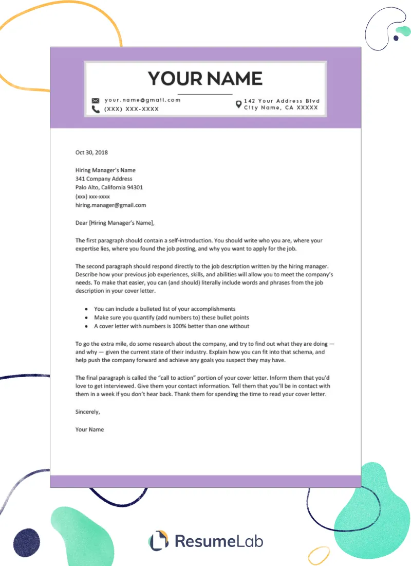 31091 cover letter contact