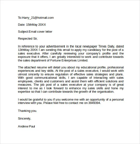 31098 networking email cover letter