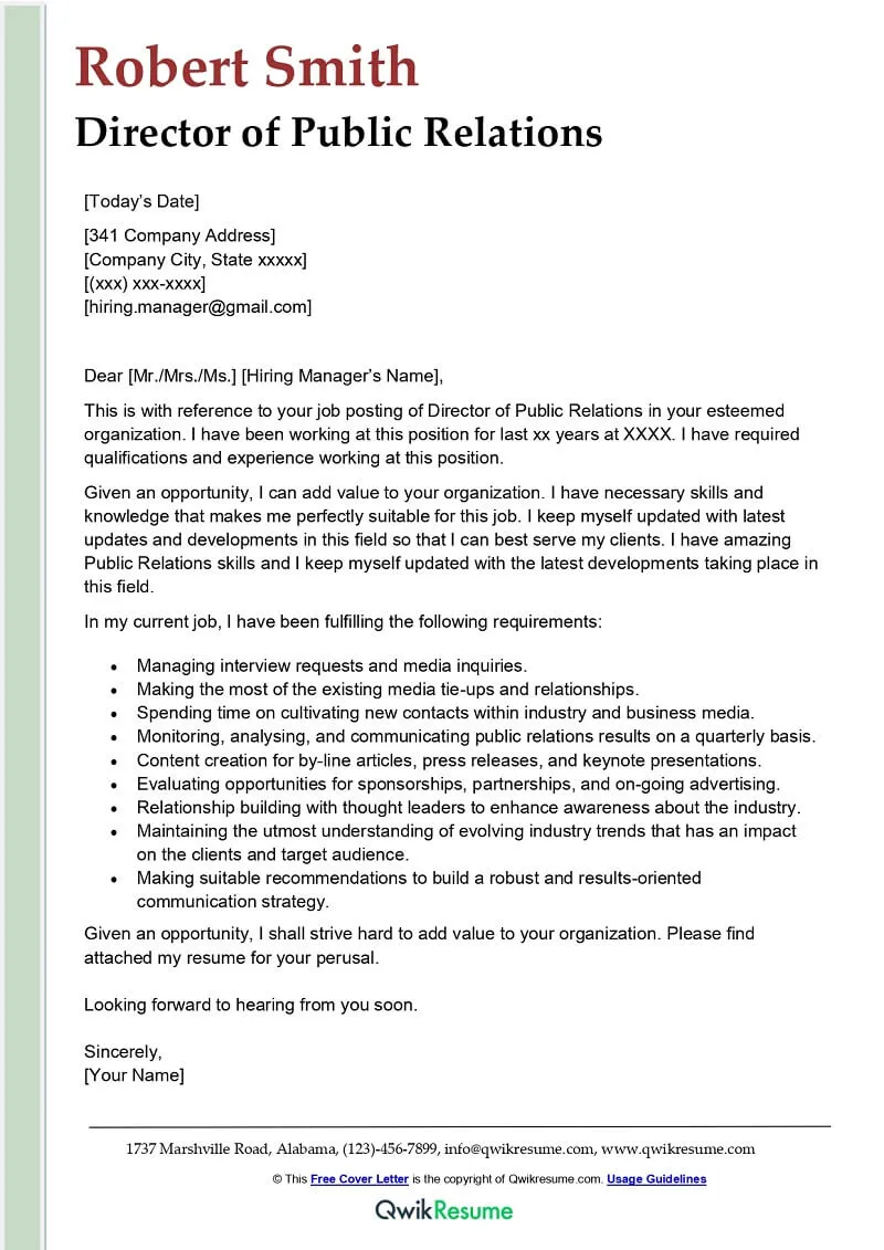 31100 pr assistant tailoring cover letter