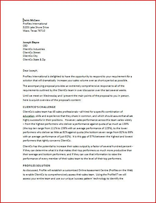 31101 proposal letter formatting