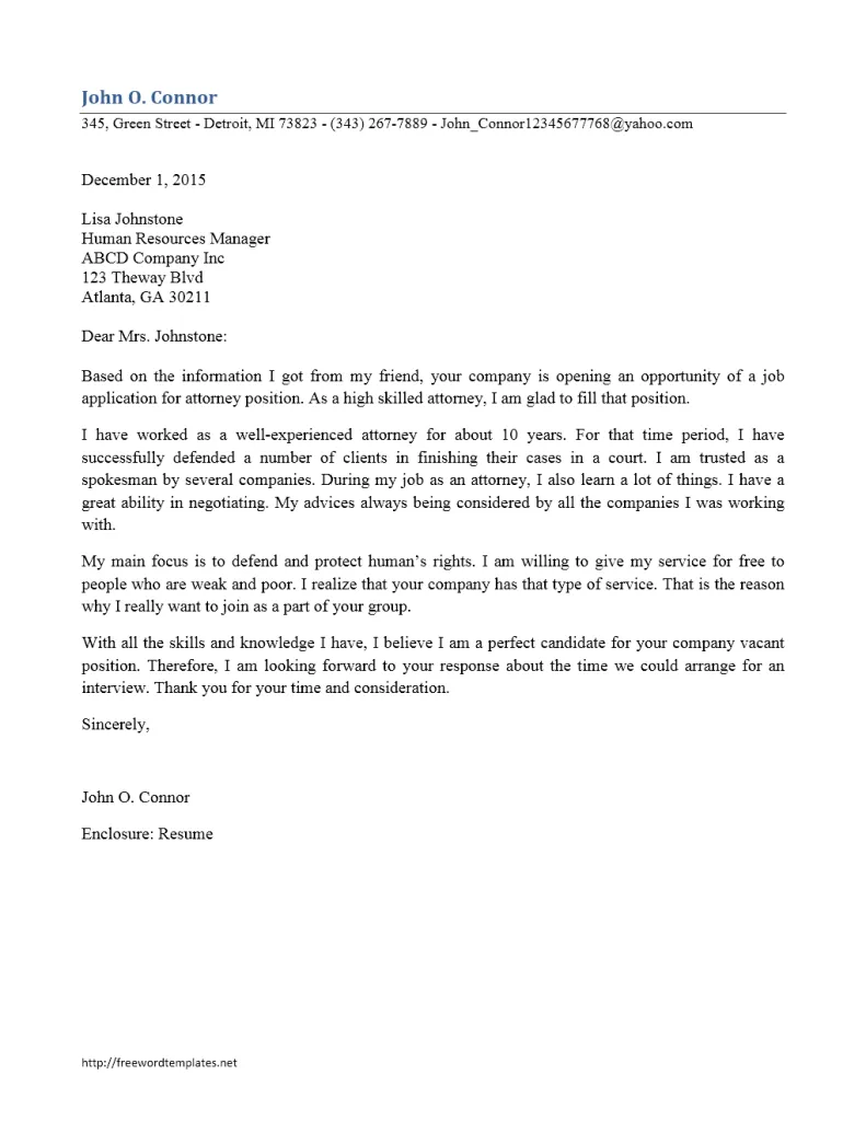 31102 entry level attorney cover letter skills