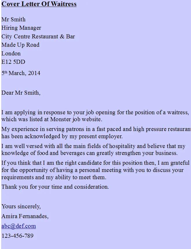 31104 waitress greeting