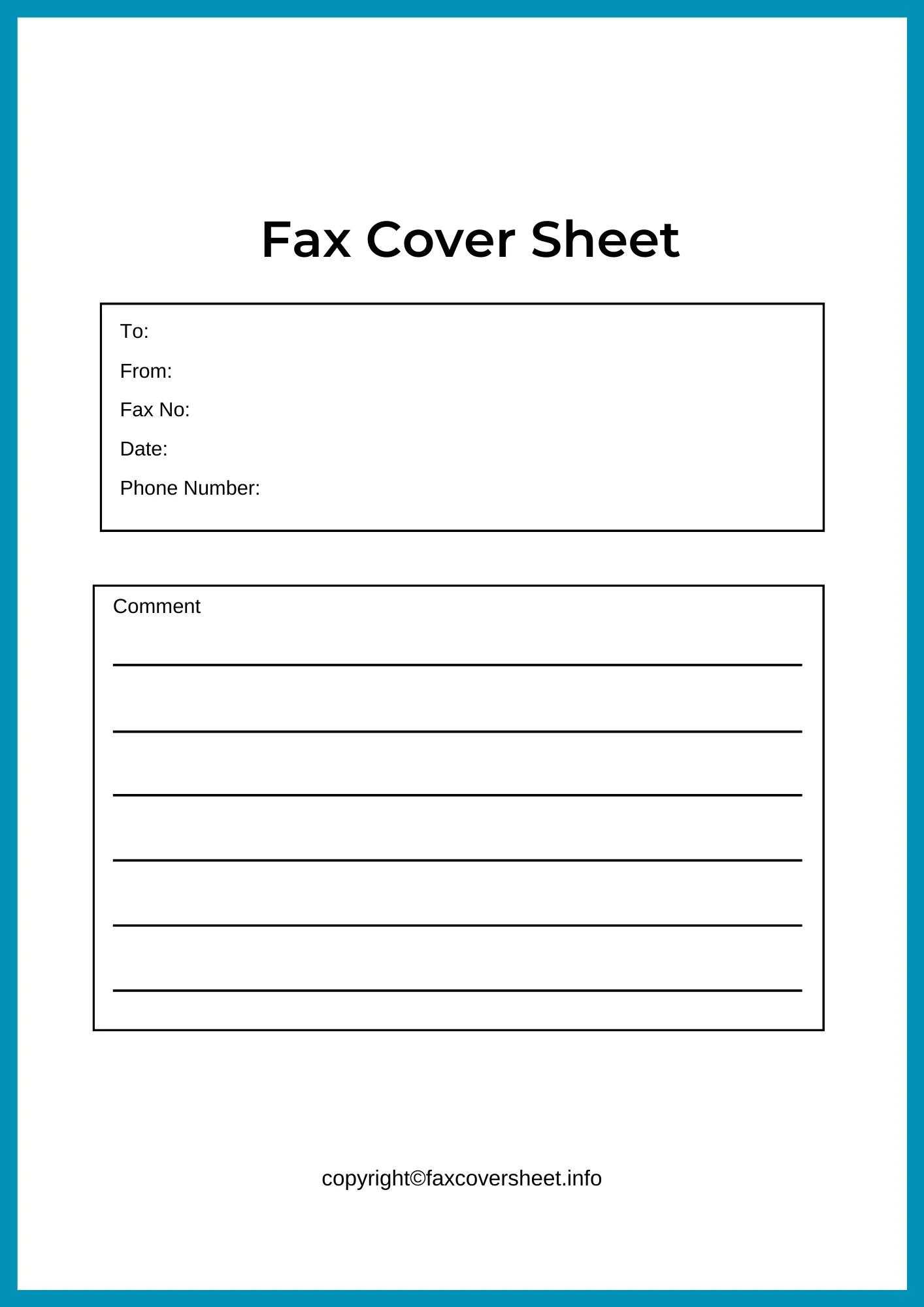 31109 fax cover letter message purpose