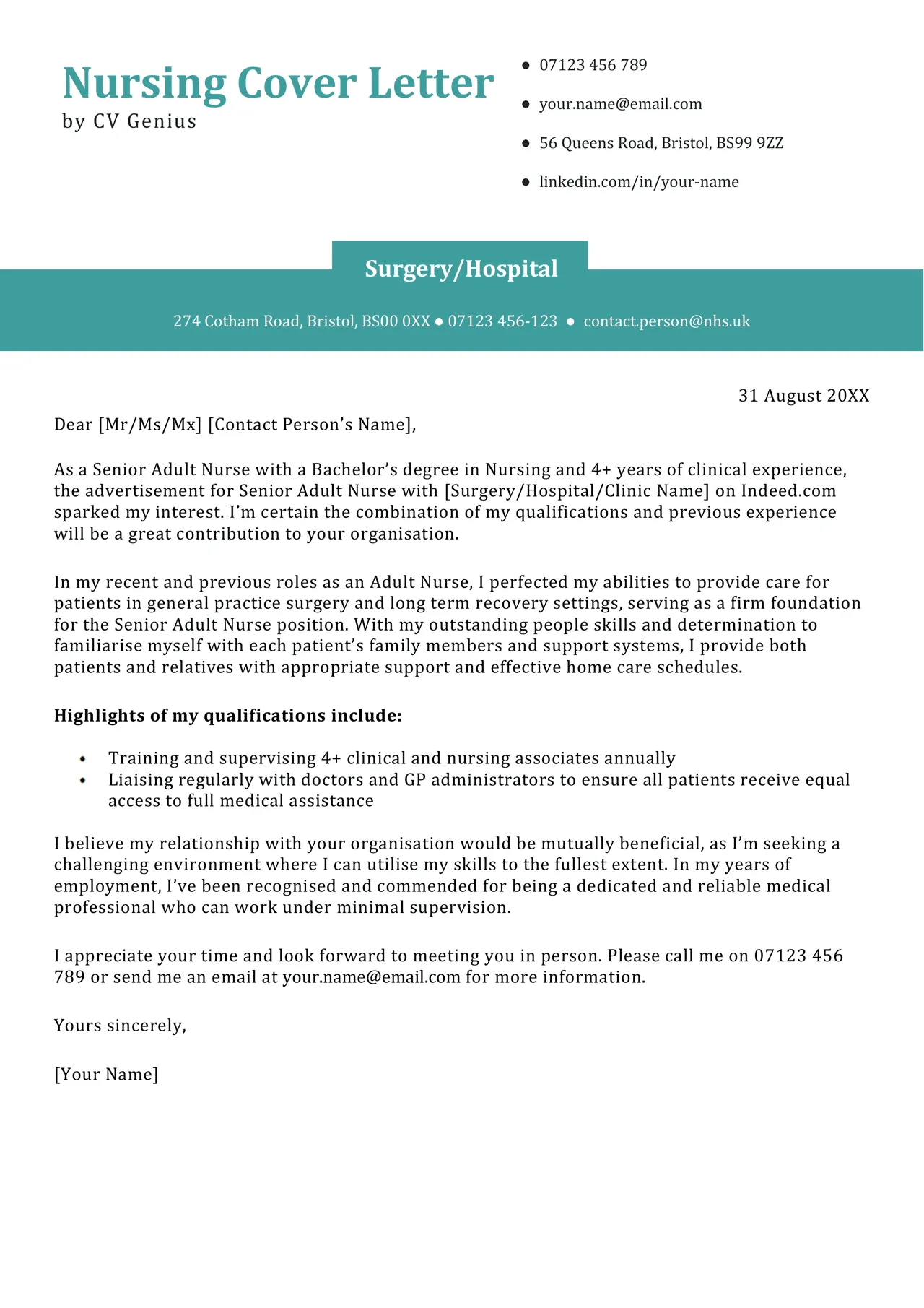 31111 rn cover letter achievements