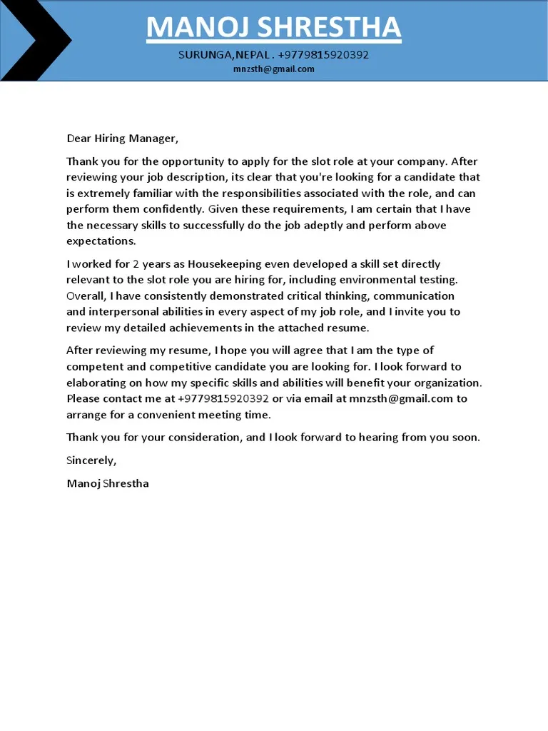 31113 cover letter formatting