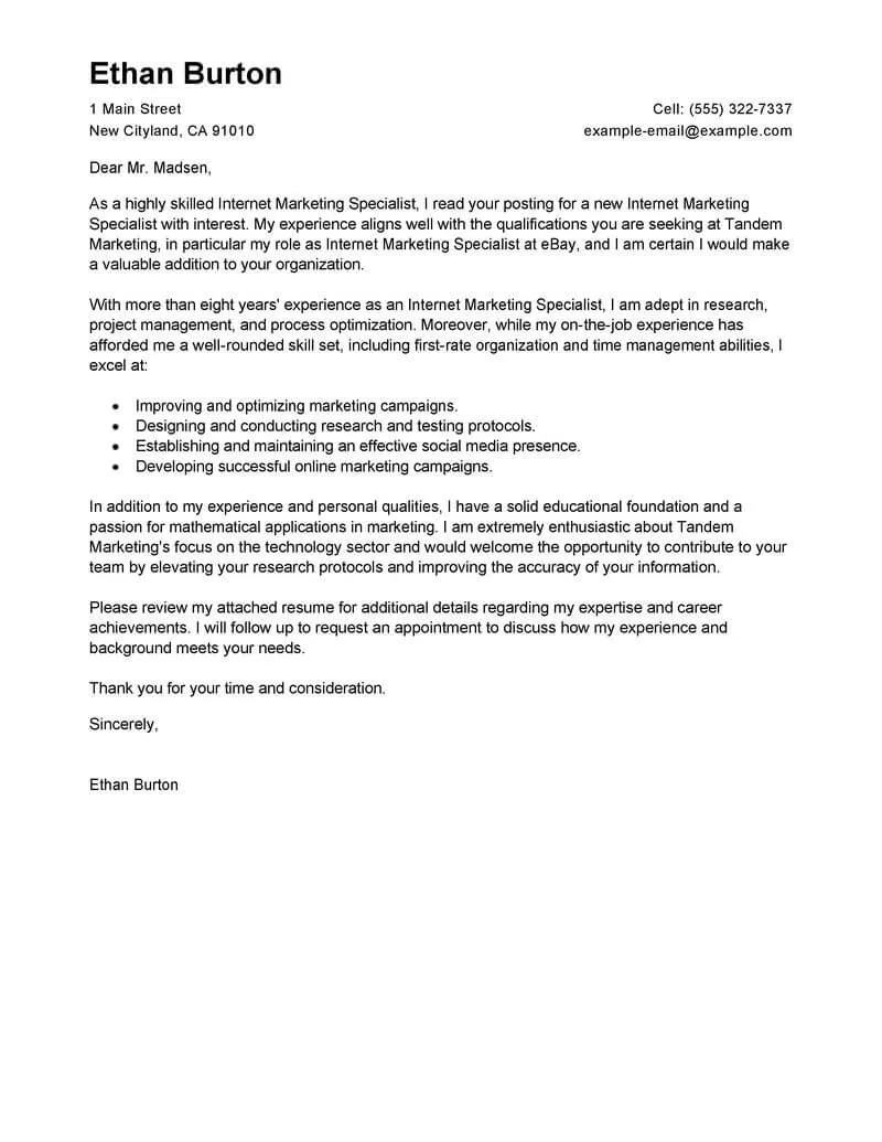 31115 tailoring cover letter
