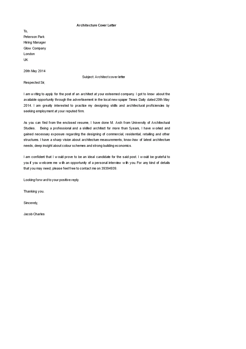 31122 architecture cover letter mistakes
