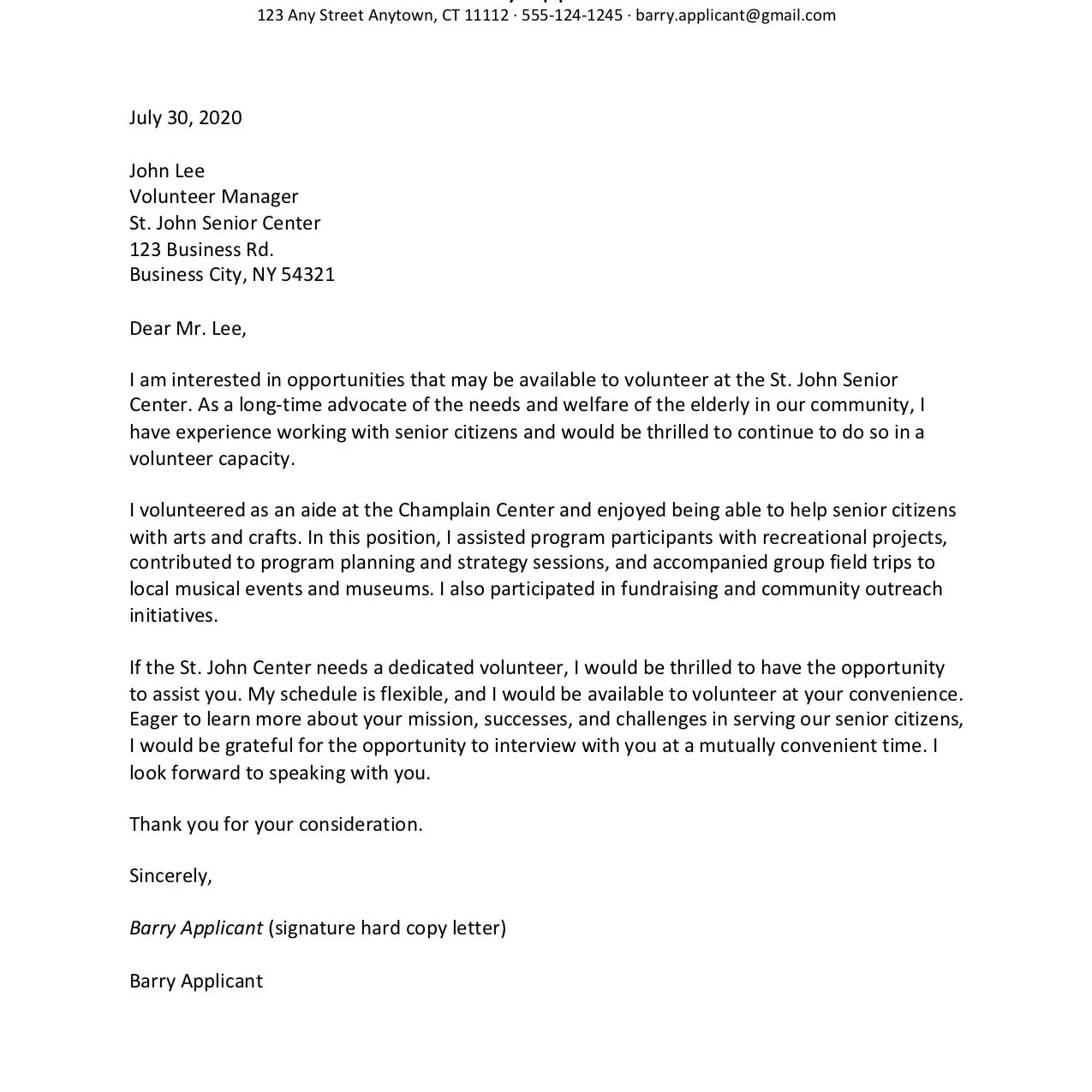 31126 community assistant cover letter passion