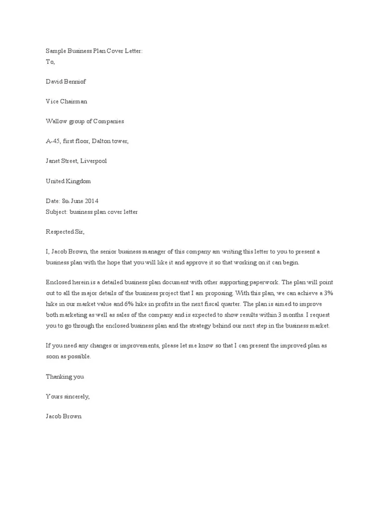 31142 business plan cover letter 1