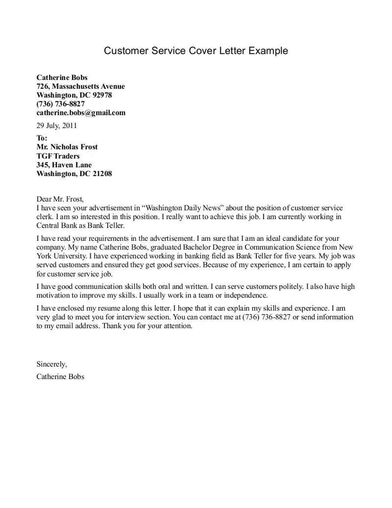 31147 customer service cover letter guide 5