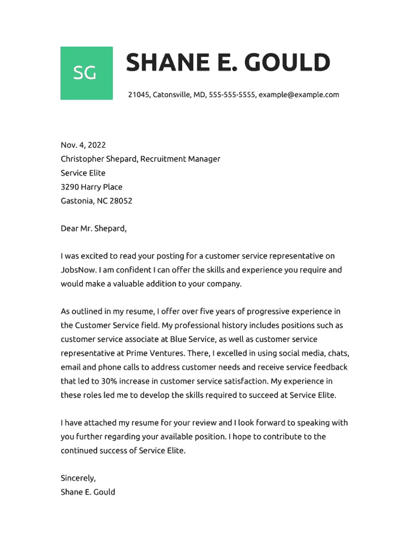 31160 customer service cover letter 3