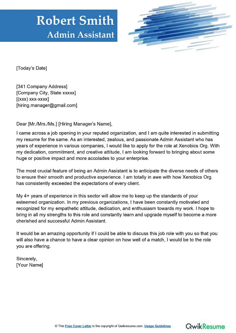 31162 admin assistant cover letter image6