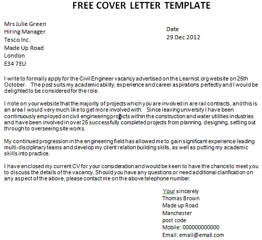 31164 cover letter components