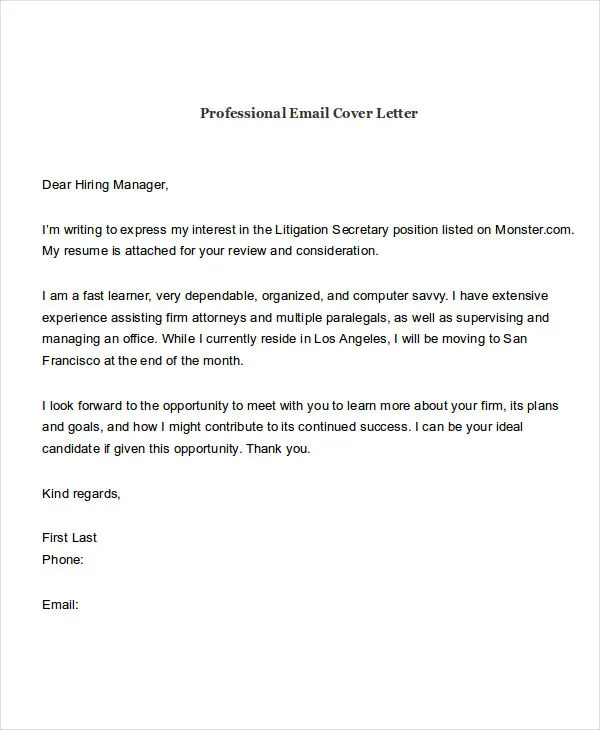 31175 email cover letter example 2