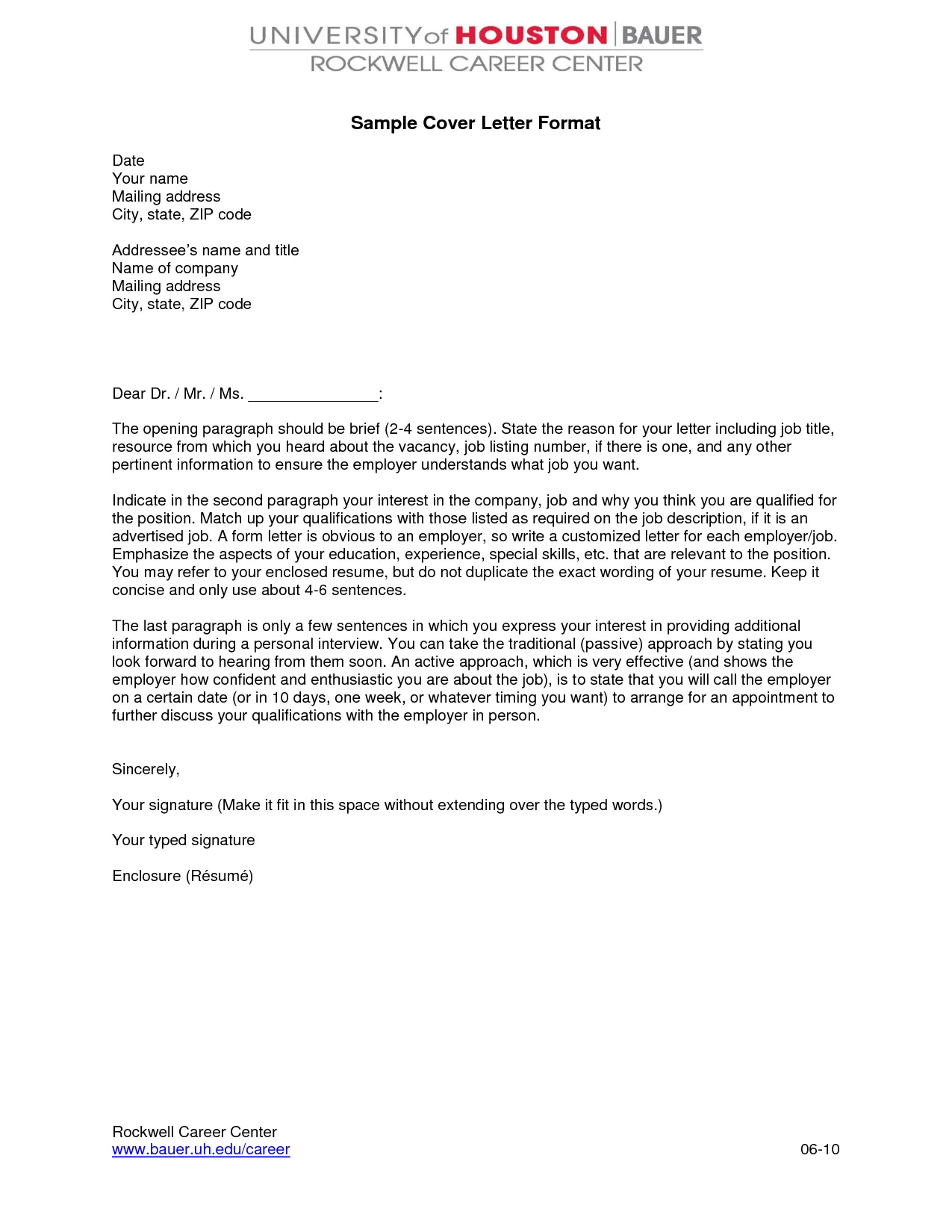 31194 cover letter formatting