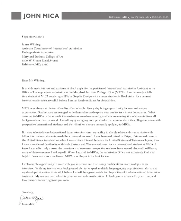 31216 cover letter formatting