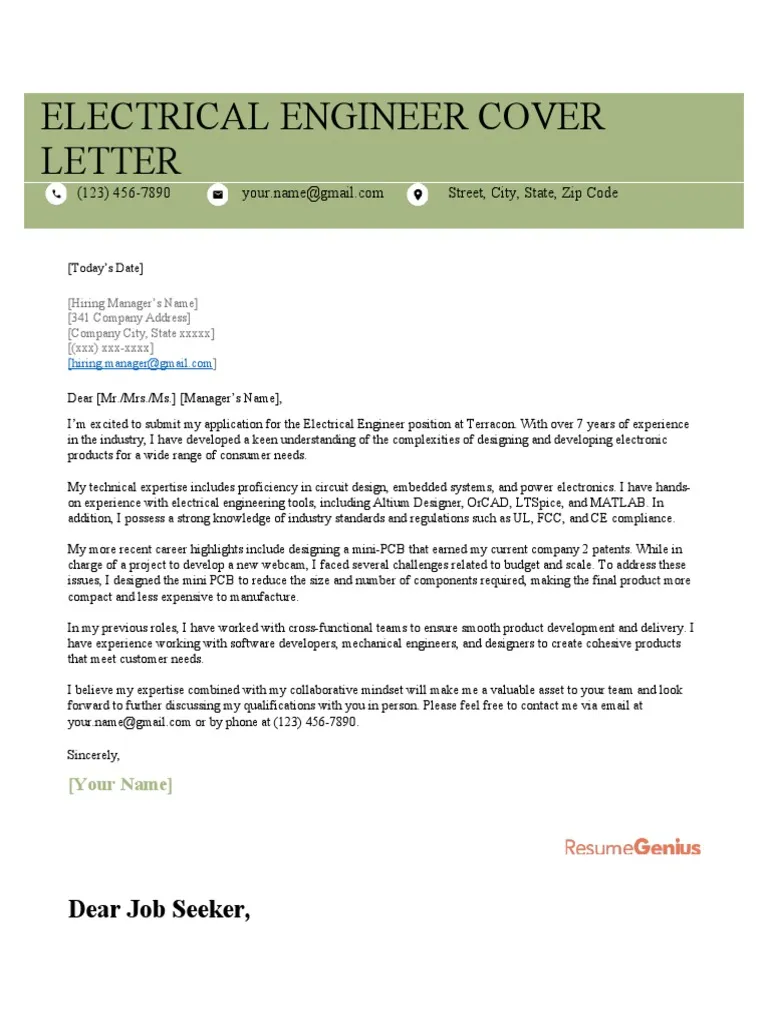 31223 engineer cover letter