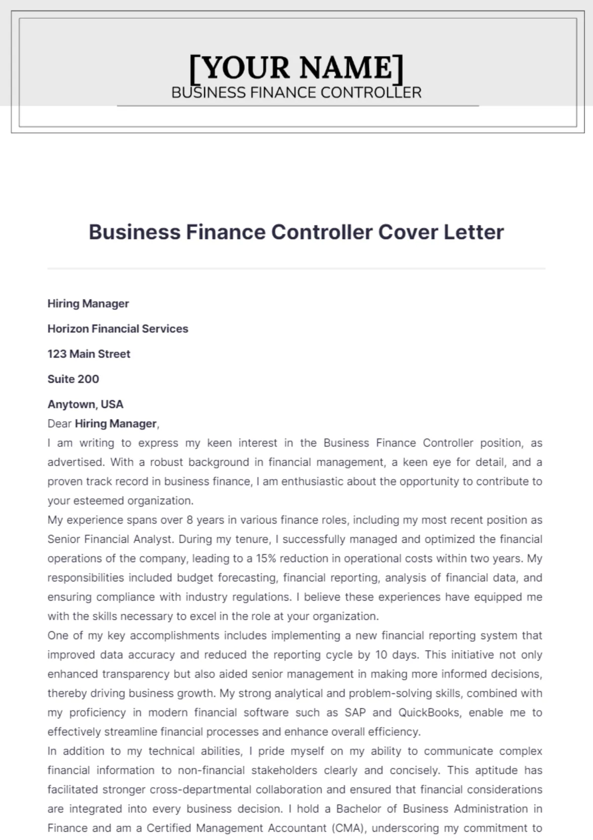 31230 cover letter elements