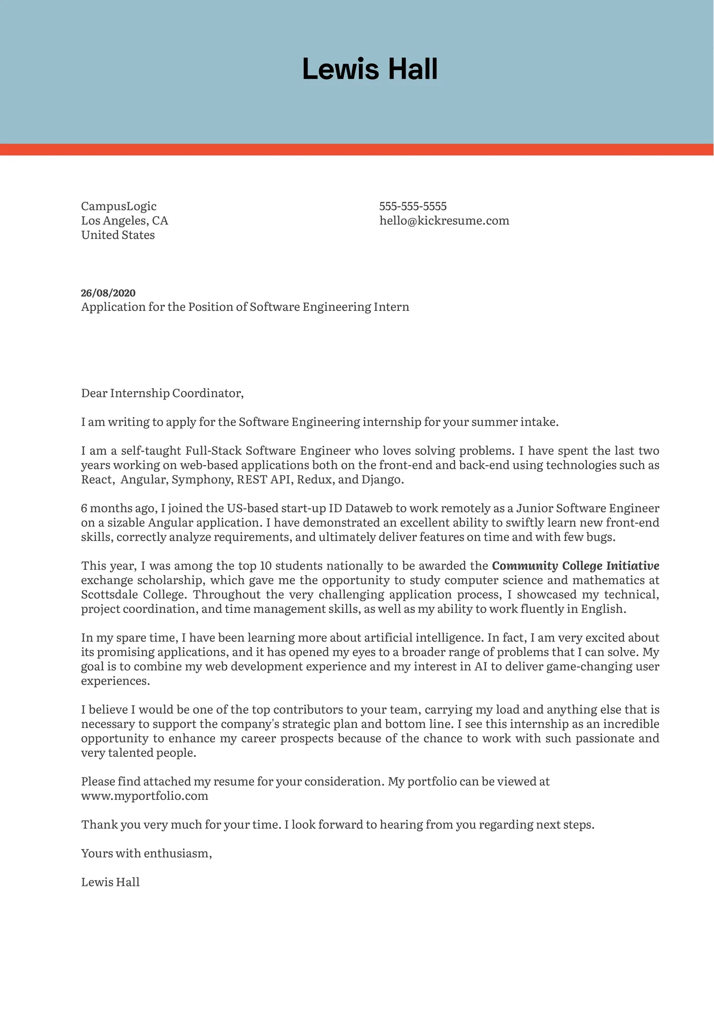 31233 cover letter formatting