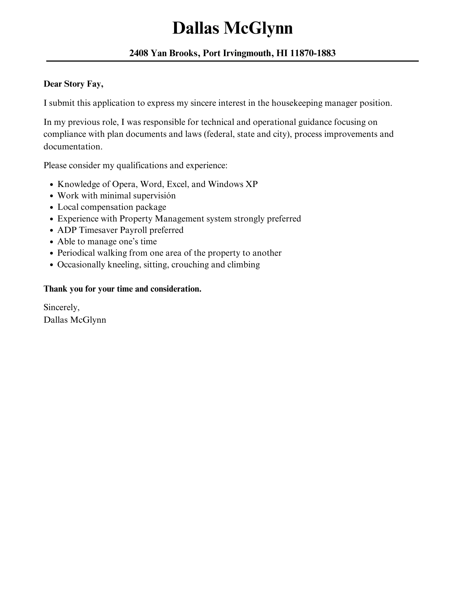 31234 formatting cover letter
