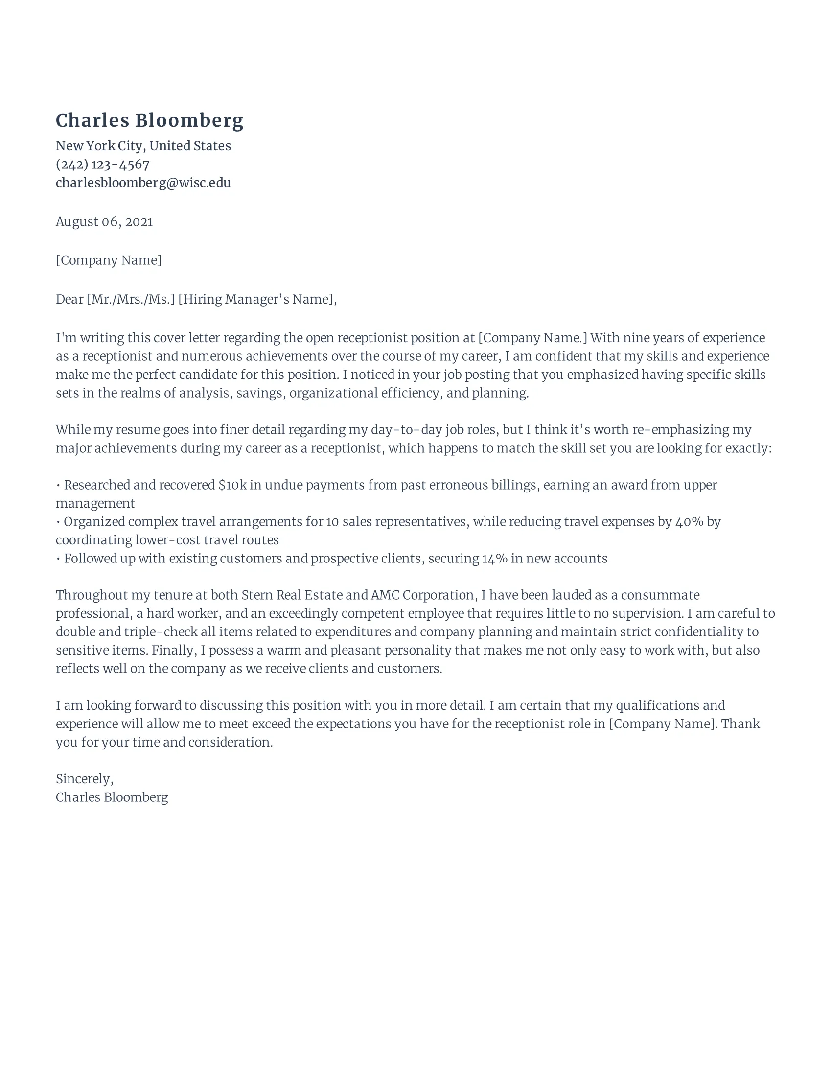 31245 highlighting skills cover letter