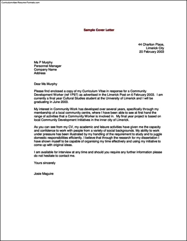 31247 cover letter example career changer