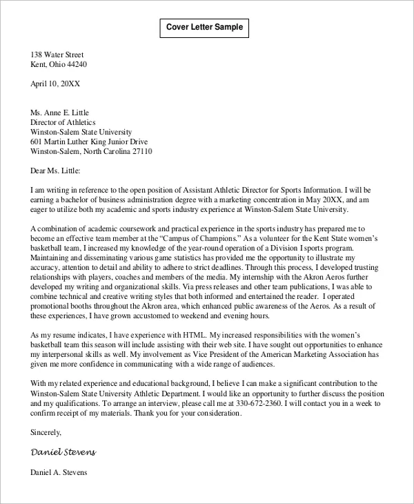 31247 cover letter example recent graduate