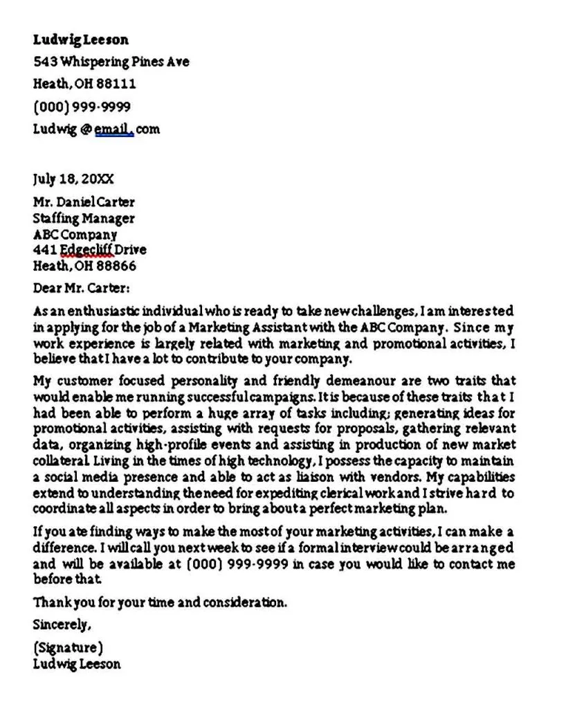 31256 marketing cover letter guide