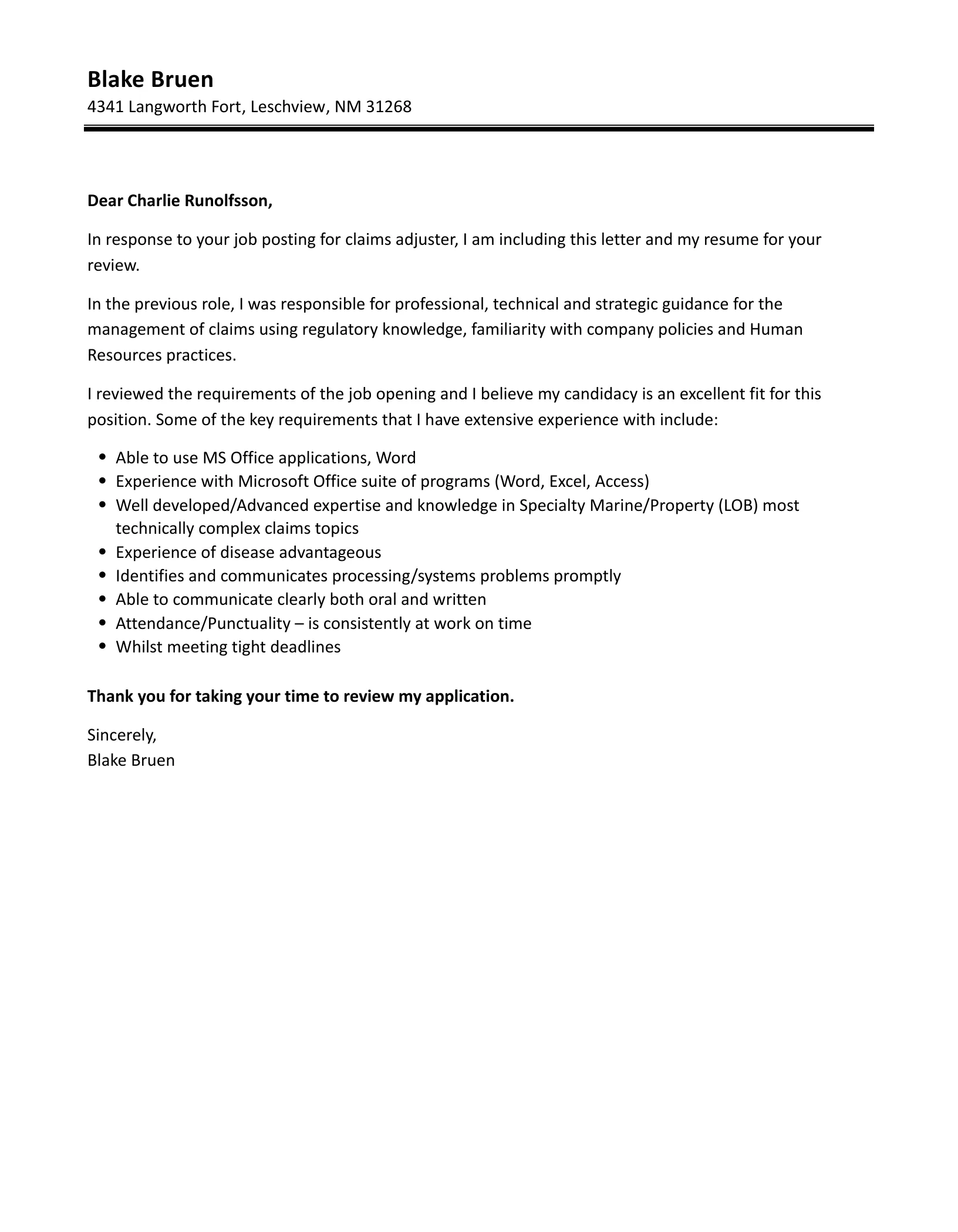 31258 claims adjuster job