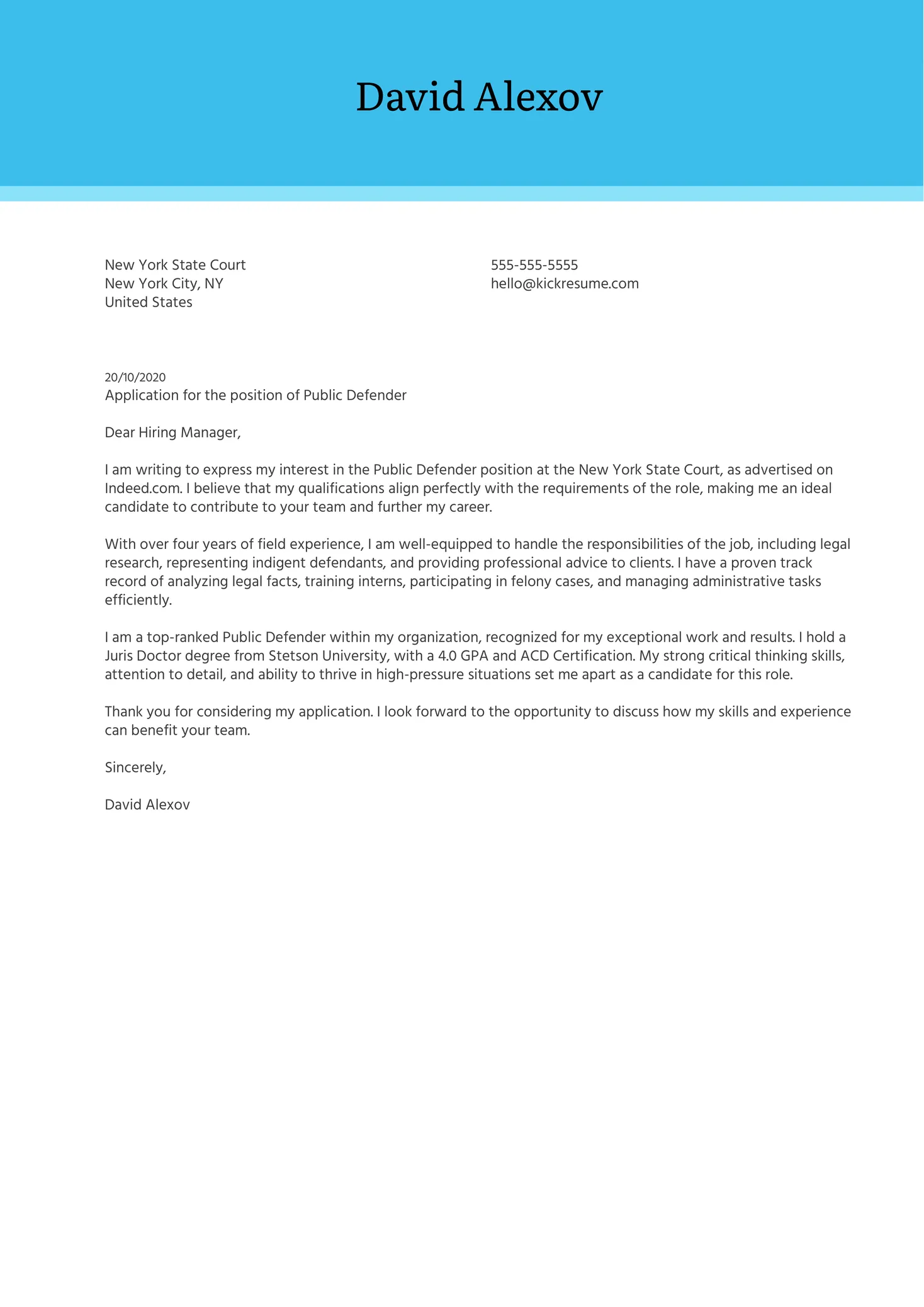 31260 cover letter header