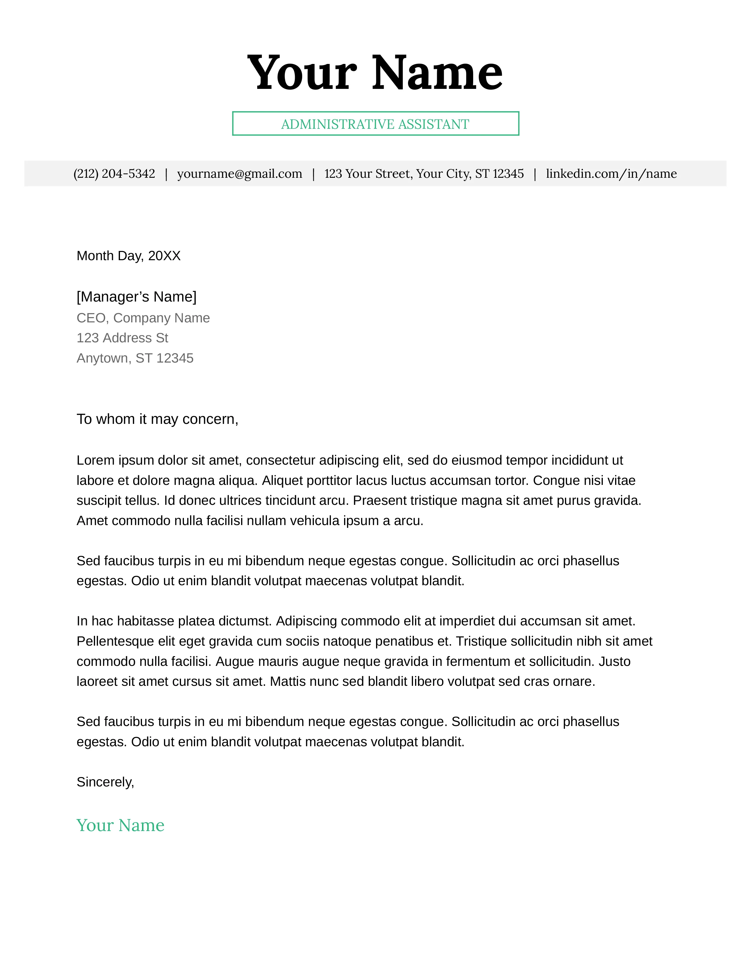 31264 cover letter formatting