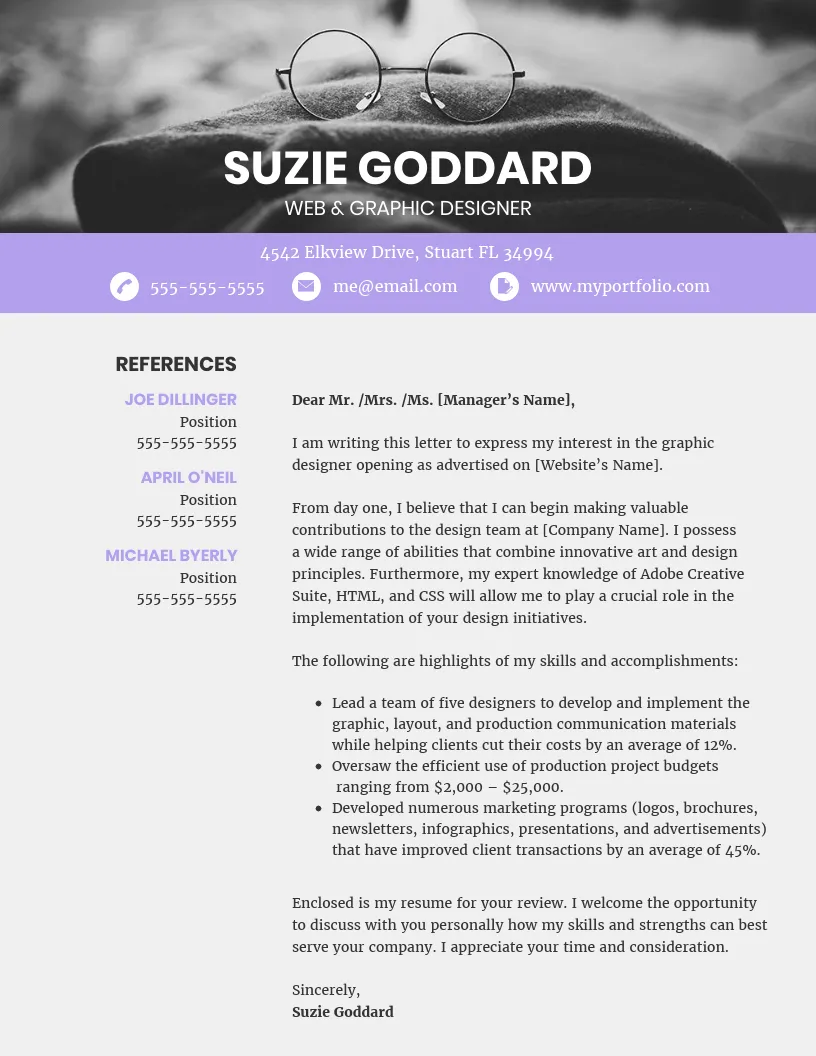 31265 formatting cover letter