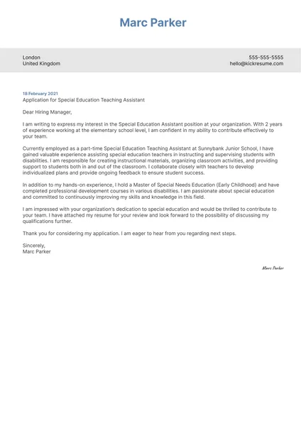 31279 school aide cover letter structure