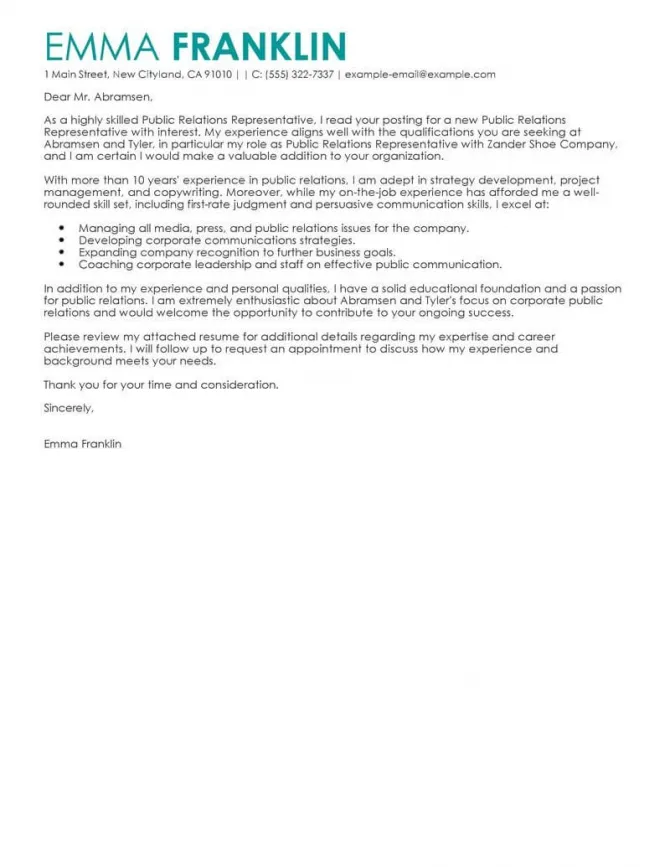 31280 cover letter value proposition