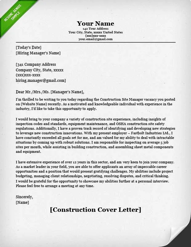 31285 cover letter components