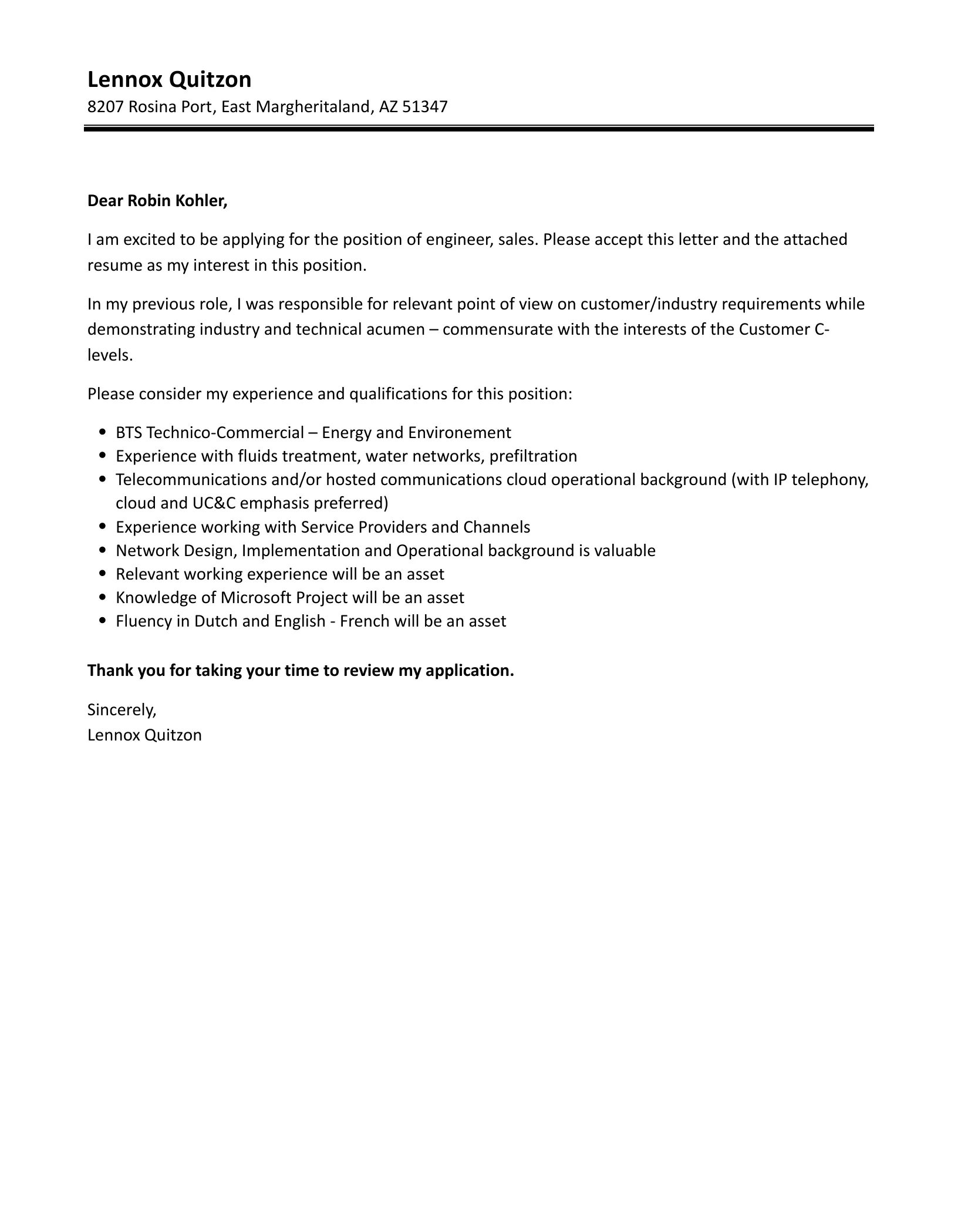 31289 cover letter structure