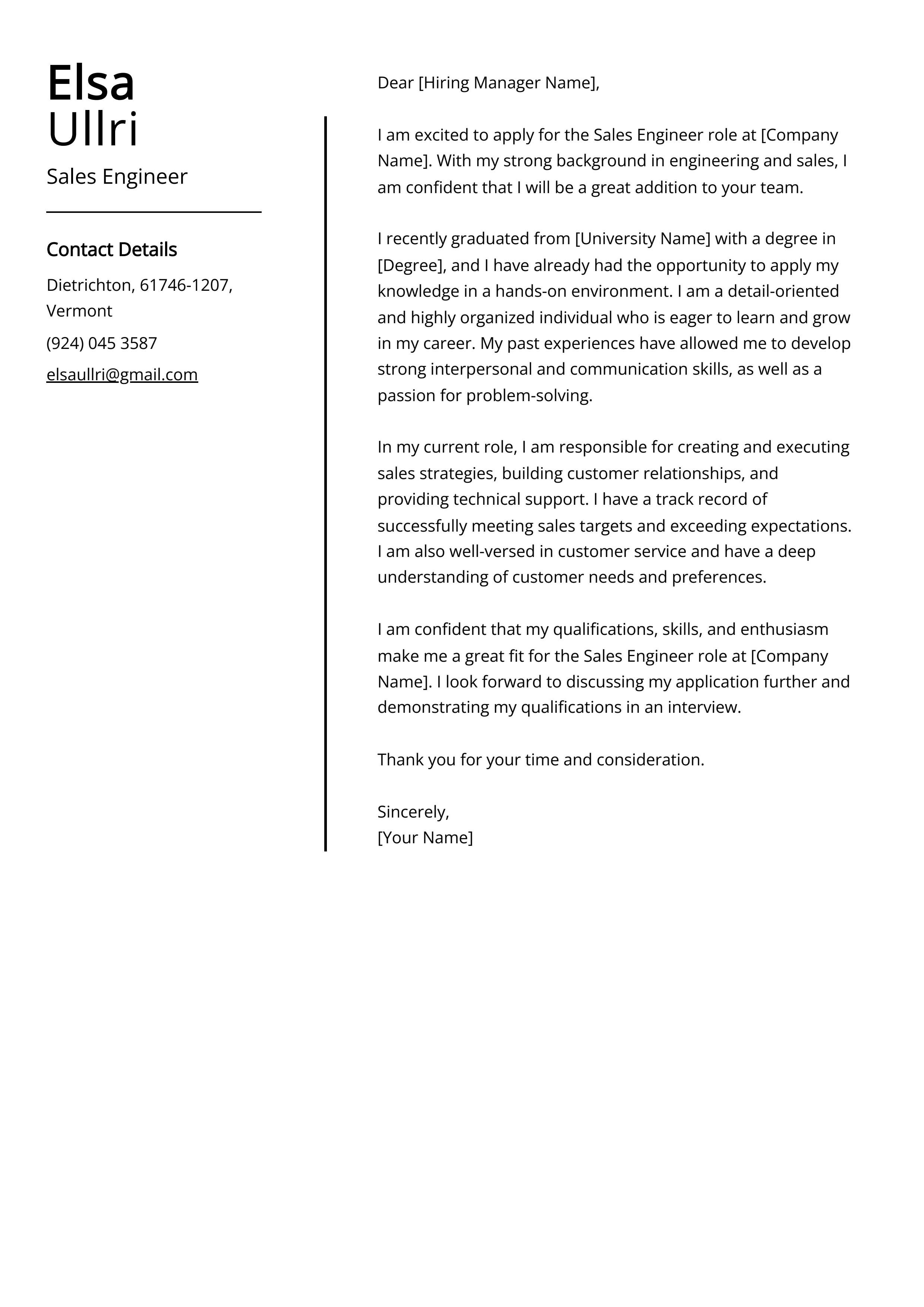 31289 sales engineer responsibilities