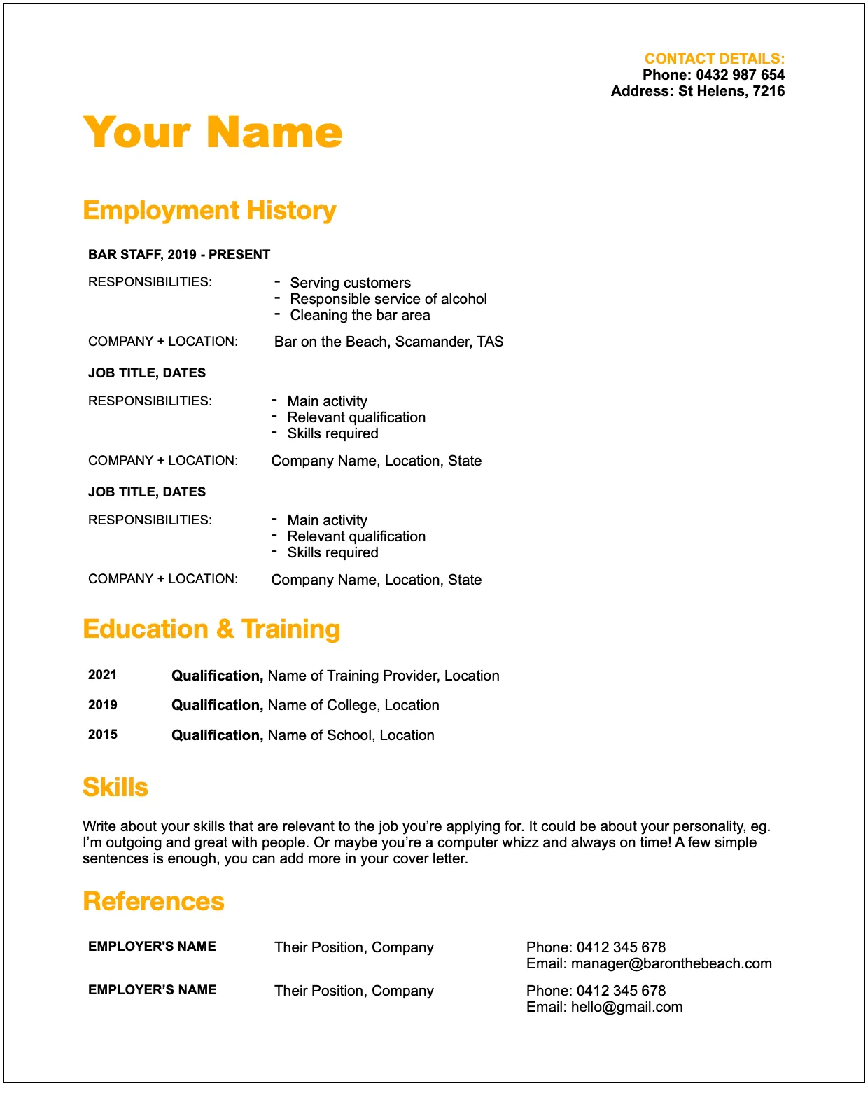 31291 chronological resume