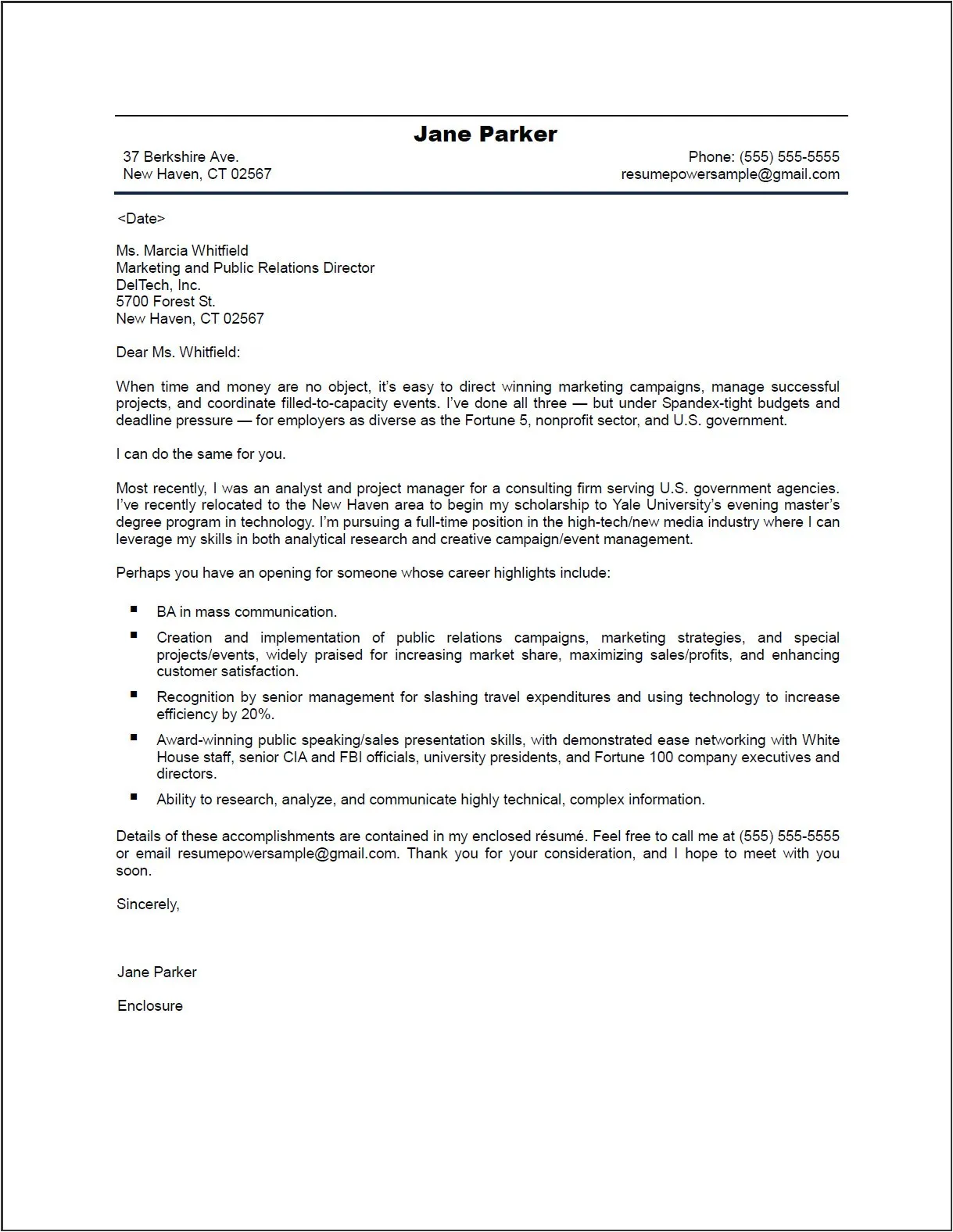 31291 cover letter elements