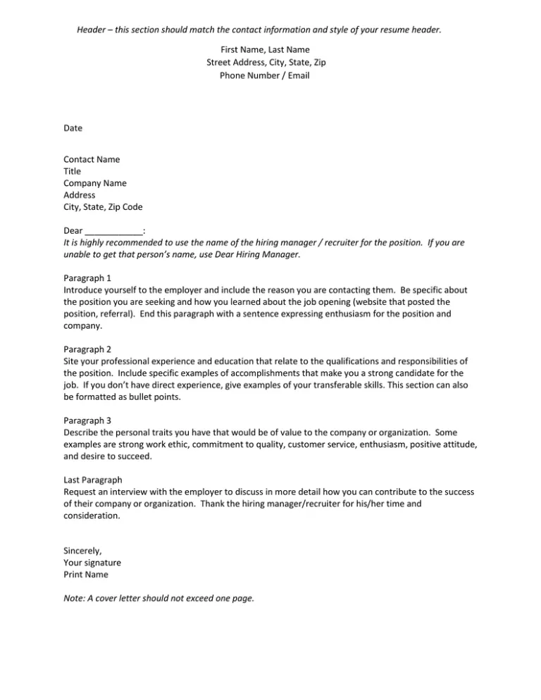 31293 cover letter formatting