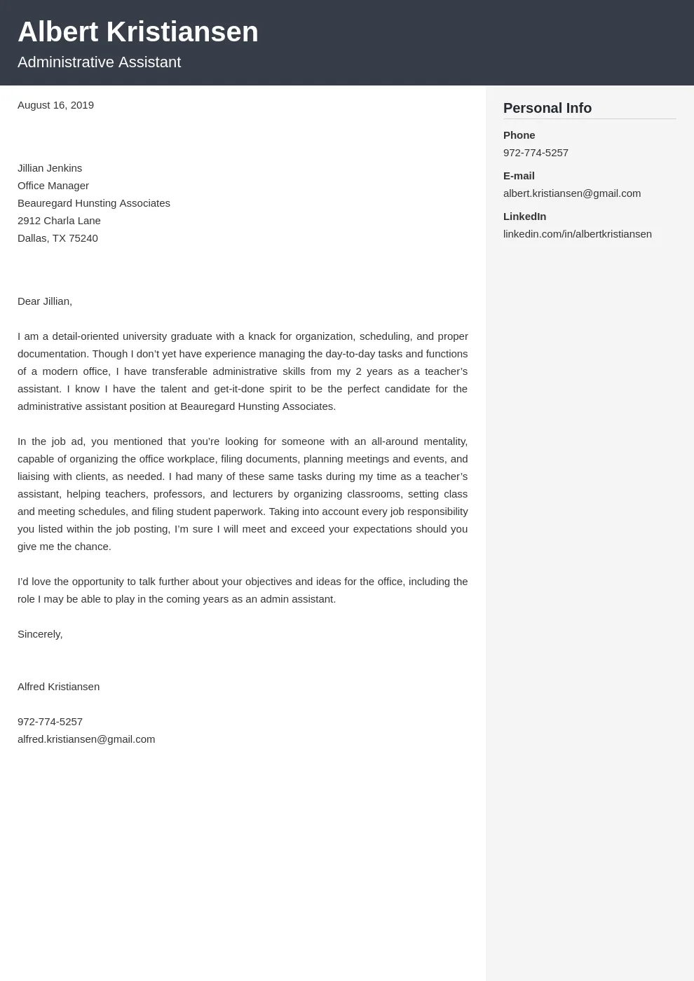 31297 cover letter formatting
