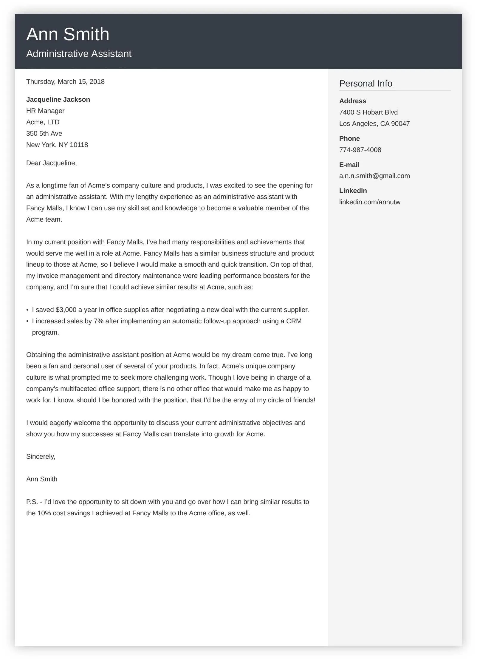 31297 cover letter importance
