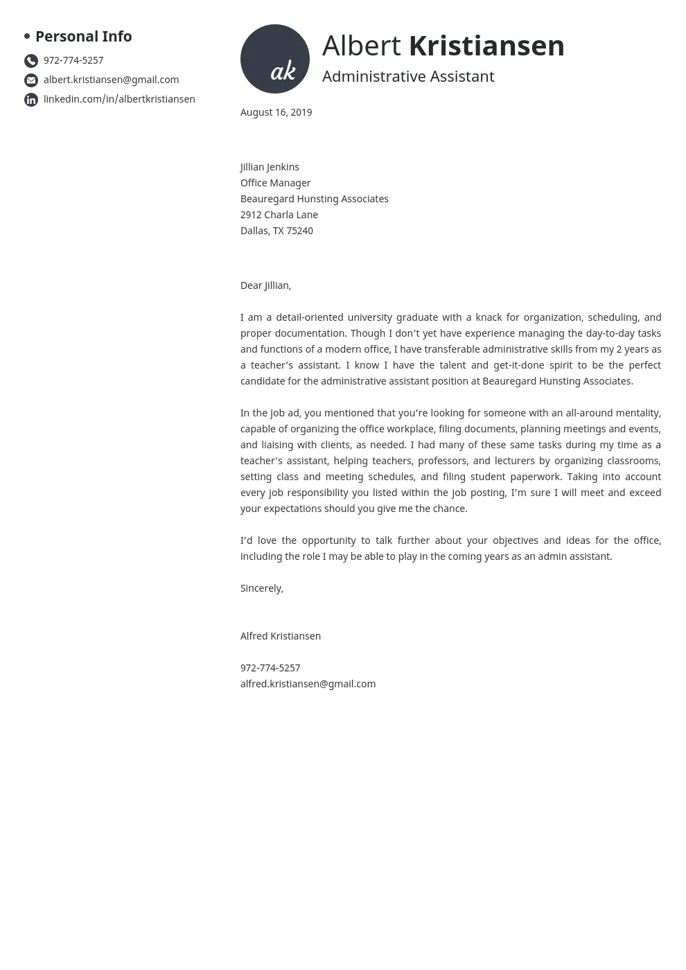 31297 entry level cover letter