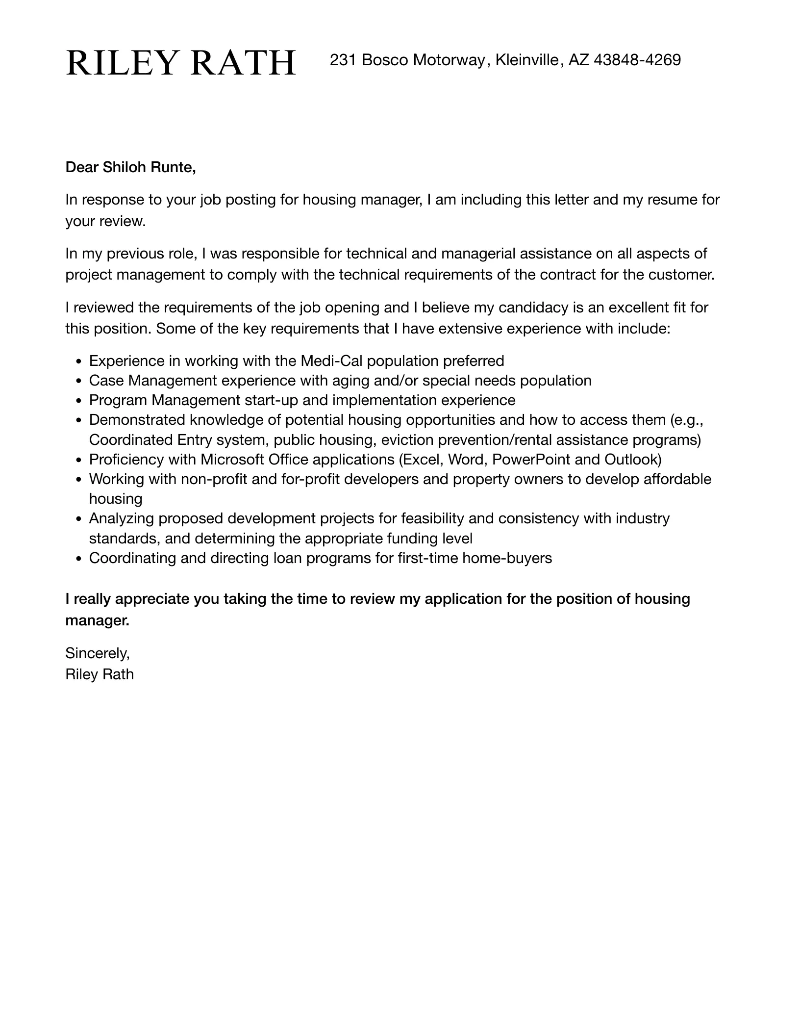 31298 cover letter formatting