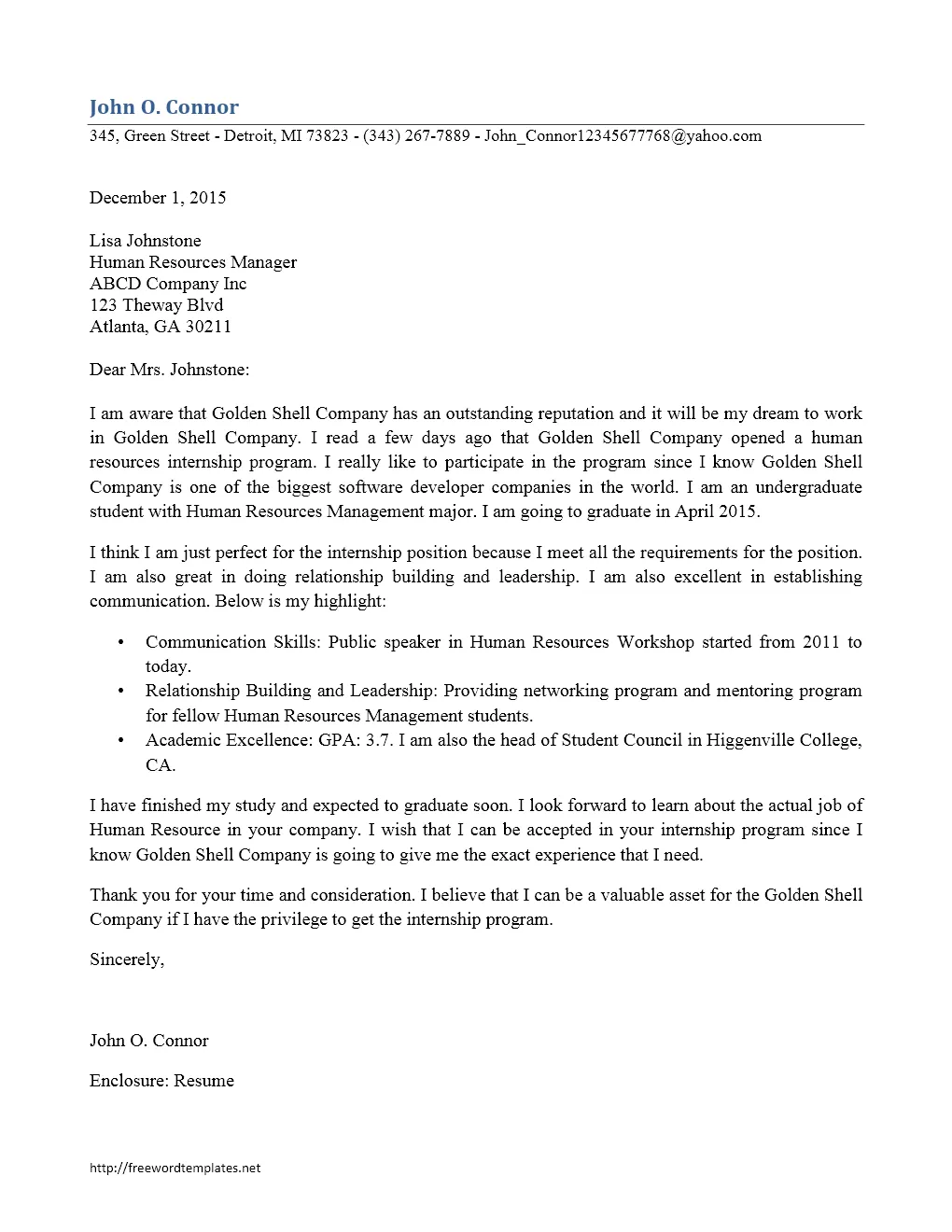 31303 formatting cover letter