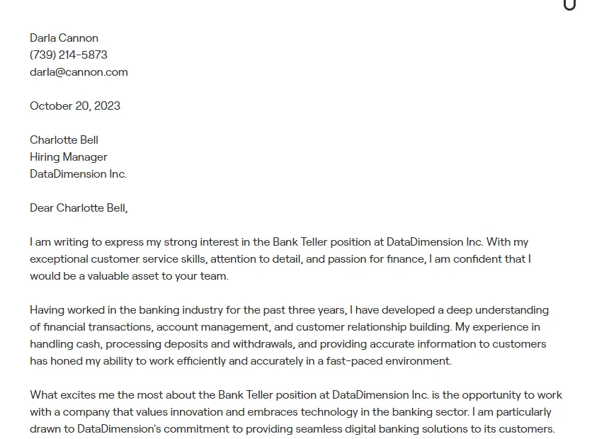 31308 cover letter formatting